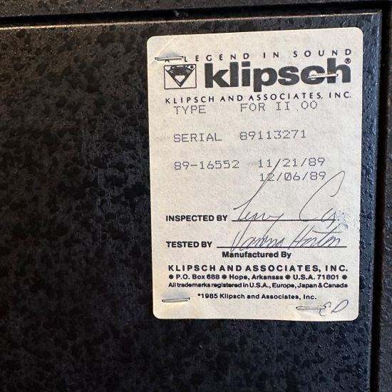klipsch forte ii horn speaker floorstanding used pre owned trade in