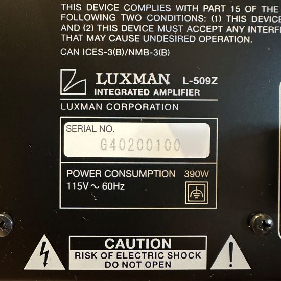 luxman l-509z stereo integrated amplifier pre owned trade in used